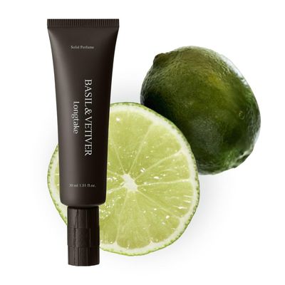LONGTAKE Solid Perfume - Basil Vetiver ScentLong Lasting Travel Size Gel Fragrance, Alcohol-Free, Vegan Sustainable, Cashmere-like Finish, Cologne1.01 fl.oz.