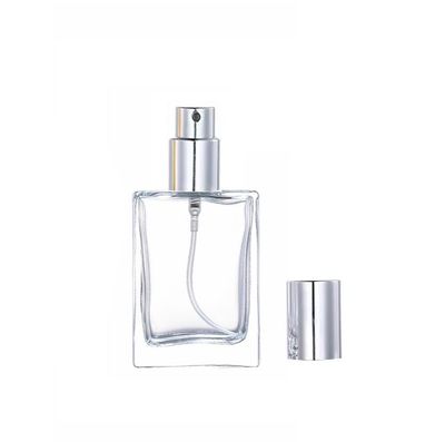 YORROR 2 Pcs Clear Glass Perfume Atomizer, 50ml Empty Spray Bottle for Men and Women, Portable Fragrance Fine Mist Spray Bottle Dispenser for Travel (GoldSilver)
