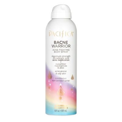 Pacifica Bacne Acne Cleanser Spray - Bacne Warrior - Body Spray for Acne Treatment - w 2 Salicylic Acid Niacinamide Aloe - for Body, Chest Back Acne for Teens Adults Vegan Dermatologist Tested