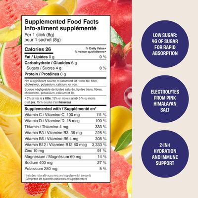 No Days Wasted Hydration Replenisher Electrolyte Replacement Stick Packets Essential Rapid Hydration Vitamins Sodium, Potassium, Magnesium, Vitamins B, C, D, Zinc 4 Flavor Variety Pack
