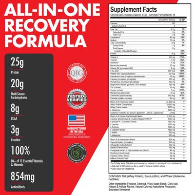Max Muscle Arm Plus Anabolic Recovery Matrix 25g Protein, 8g Bcaas, 3g Creatine Monohydrate Whey Protein, Amino Acids, Antioxidants, Glutamine, Electrolytes (Tropical Punch, 2.54 lb)