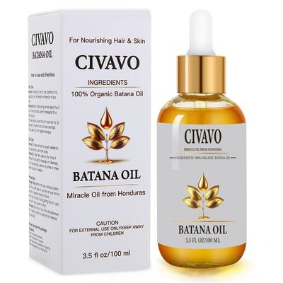 Civavo Organic Batana Oil - 100 Pure Pressed Nourishing Hair Mask, Anti-Hair Loss and Repair for Damaged Hair Skin (100 ml)