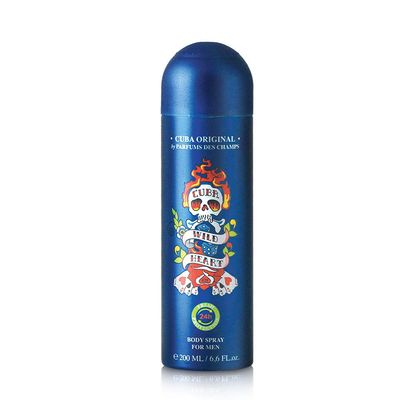 Cuba Original by Parfums Des Champs Wild Heart Men Body Spray 6.6 oz,I0101712
