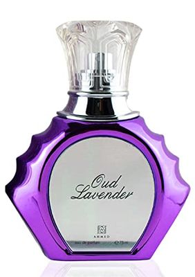 AHMED Oudh Lavender 75mL Oriental Fragrance with Bold, Fresh, Luxurious and Sensual Versatile Oudh Leather Accords by Al Maghribi Arabian Perfumes Dubai
