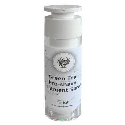 Wholly Kaw Unscented Pre-Shave Treatment Serum. Fragrance Free. Suitable for sensitive skin. Close Comfortable Shaves. Hydrating. Moisturizing. Enriched with Green Tea, Cottonseed Milk, and Glycerin