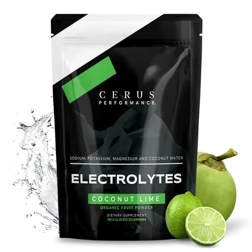 Cerus Performance Electrolyte Powder - Coconut Lime Flavor, 30 Servings, Zero Sugar, Coconut Water Real Fruit for Endurance Recovery