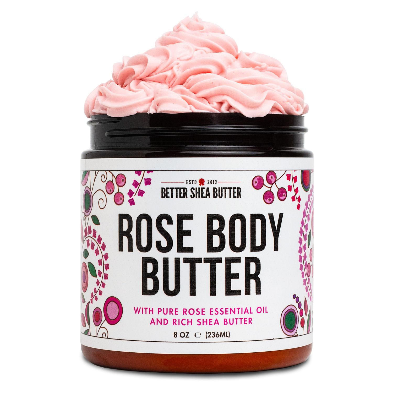 Rose Body Butter for Dry Skin with Whipped Shea Butter and Pure Essential Oil Ultra Hydrating Rose Lotion for Women All Natural Moisturizer with No Synthetic Fragrances