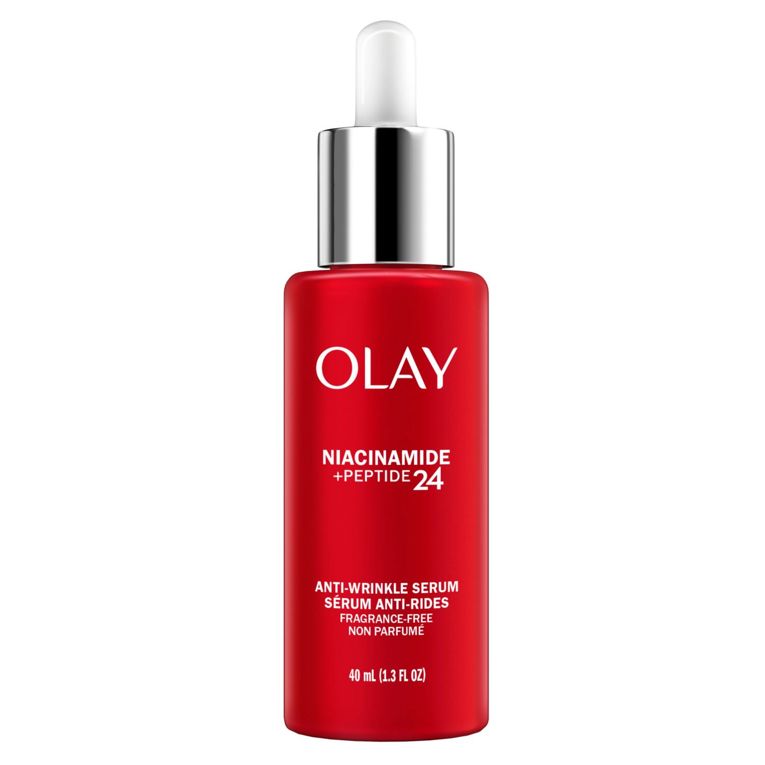 Olay Niacinamide Peptide 24 Anti-Wrinkle Serum, Fragrance-Free, 1.3oz FL