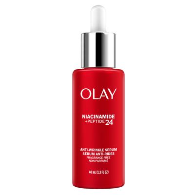 Olay Niacinamide Peptide 24 Anti-Wrinkle Serum, Fragrance-Free, 1.3oz FL