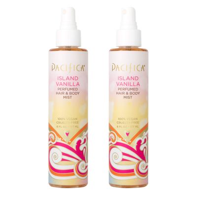 Pacifica Beauty, Island Vanilla All Natural Hair and Body Mist Spray, 100 Vegan, Cruelty Phthalate Paraben-Free, Clean Fragrance, 12 Fl Oz, Pack of 2
