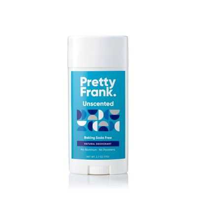 Pretty Frank Natural Aluminum-Free Deodorant Stick, Baking Soda-Free, Unscented (1-Pack) Sensitive Skin Friendly, Effective Odor Control for Women Men, Organic Ingredients, No Added Fragrance