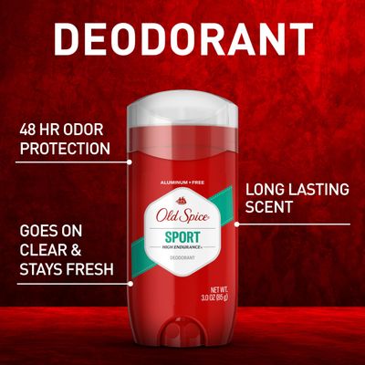 Old Spice Aluminum Free Deodorant for Men, 247 Odor Protection, Eliminates Odors with Lasting Freshness, High Endurance, Sport Scent, 3 oz (Pack Of 3)
