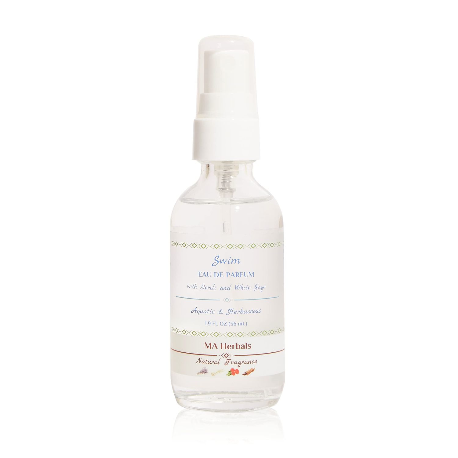 Swim Neroli Mountain Water Eau de Parfum Citrus Notes of Sweet Orange Blossom, Grapefruit Bergamot White Sage, Jasmine White Musk MA Herbals Natural Fragrance