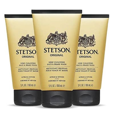Stetson Personal Care Face Beard Moisturizer by Scent Beauty - Facial Moisturizer for Men - Face Cream for Face Beard - 5 oz - 3 Pack - Original Fragrance