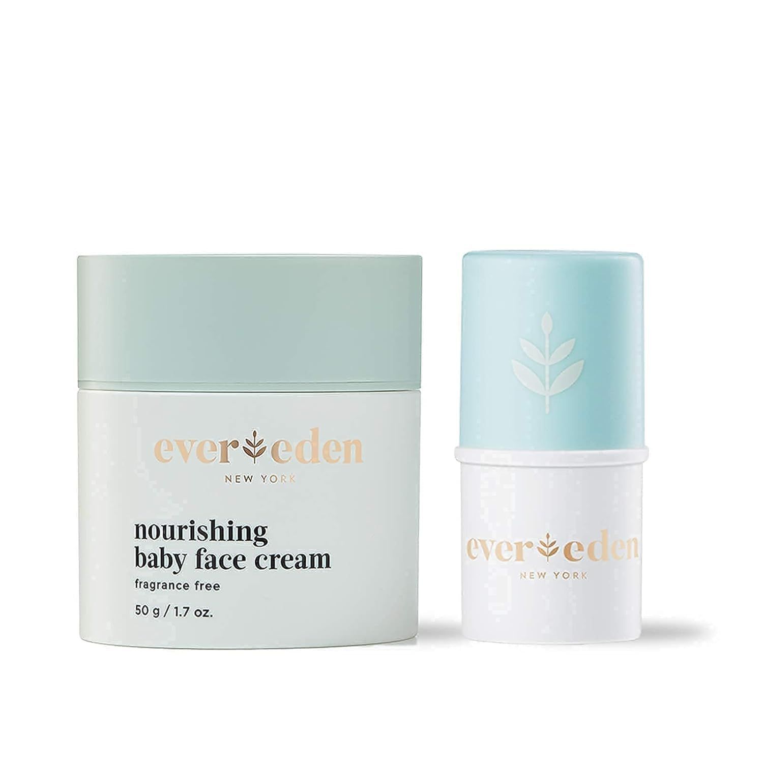 Evereden Dry Relief DUO - Face Cream (1.7oz) Lip Balm (0.13oz) - Clean, Vegan Easy to Use Toddler Chapstick Baby Cream Bundle for Deep Soothing Hydration - Non-Greasy Fragrance-Free