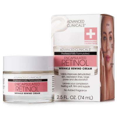 Advanced Clinicals Encapsulated Retinol Face Cream Moisturizer Facial Lotion Helps Diminish Wrinkles, Crepey Skin, Age Spots, Fragrance Free Anti Aging Skin Care Retinol Lotion For Face, 2 Fl Oz