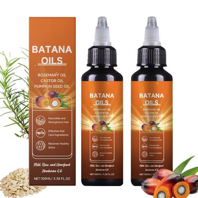 Batana Oil Rosemary Oil Castor Oil Pumpkin Seed Oil, 4-in-1 Liquid Batana Oil For Hair Growth, Pumpkin Seed Oil For Hair Growth,Organic Raw Batana Revitalized Hair Strength For All Hair Types (2PCS)