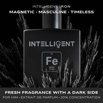 Intelligent Iron Magnetic, Masculine, and Timeless Extrait de Parfum for Men 3.4 Fl Oz (100 mL)