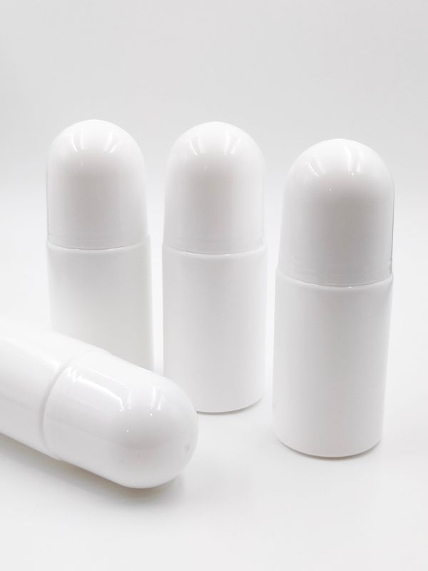 YYNGJCK 4Packs 1.7oz 50mL Roll-on Bottles Empty Refillable Roller White Plastic Anti-perspirant Roller Ball Perfume Bottles for DIY Deodorants, Essential Oils, and Fragrances