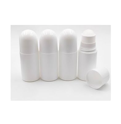 YYNGJCK 4Packs 1.7oz 50mL Roll-on Bottles Empty Refillable Roller White Plastic Anti-perspirant Roller Ball Perfume Bottles for DIY Deodorants, Essential Oils, and Fragrances