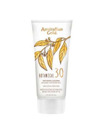 Australian Gold Botanical SPF 30 Mineral Sunscreen Lotion, Non-Chemical Sunblock with Titanium Dioxide Zinc Oxide, Native-Australian Ingredients, Water-Resistant, Citrus Oasis Fragrance, 5 Oz