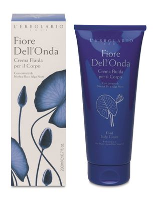 LErbolario Fiore DellOnda Fluid Body Cream - Dry Skin Moisturizing Cream with Vitamin E - Seaweed and Water Lily - Fresh, Marine Fragrance - 6.7 oz