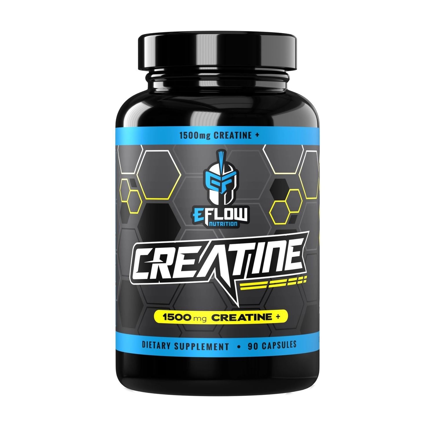 eFlow Creatine Capsules, HCL Creatine Pills - Creatine Supplement for Men Women, Muscle Builder, Endurance, Strength, with AstraGin and Senactiv (1500mg, 90 Capsules)