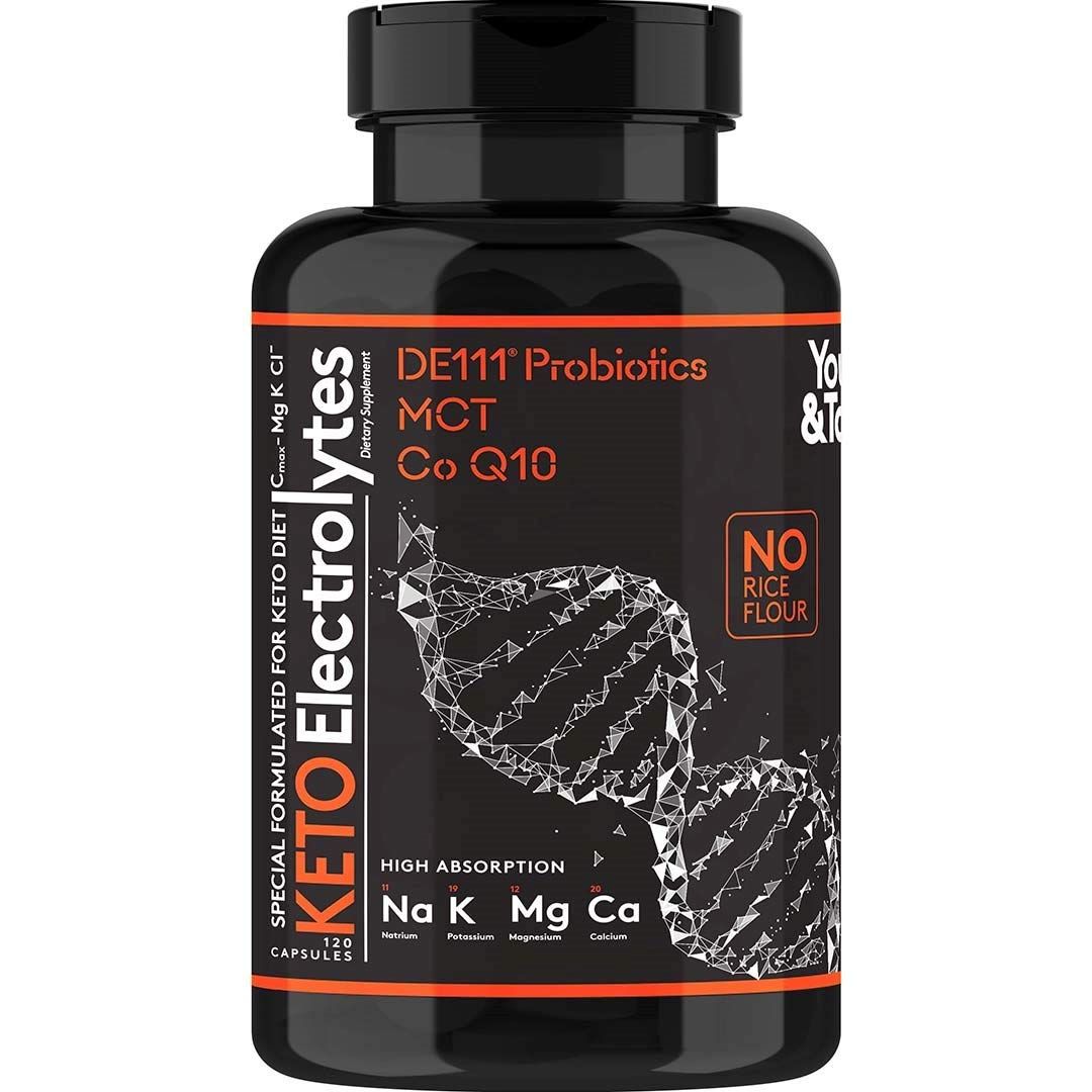 120 MCT Keto Electrolytes Pills 150 mg Magnesium Probiotics Co Q 10 Potassium Sodium Chloride Calcium Zinc D3 Vitamin Premium Grade Salt Supplement Designed for Low Carbs Keto Diets