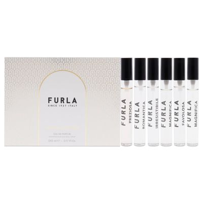 Furla Collection for Women - 5 Pc Mini GiftSet 5ml Preziosa EDP Spray, 5ml Irresistible EDP Spray, 5ml Magnefica EDP Spray, 5ml Favolosa EDP Spray, 5ml Romantica EDP Spray