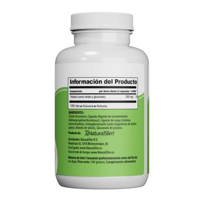 NaturalSlim Natural Potassium Citrate Gluconate 99 mg - Kadsorb Supports Electrolyte Balance Normal pH - Absorbable Potassium Supplements with Essential Minerals - Non GMO 400 Capsules 1 Pack