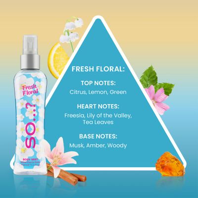 Fresh Floral Body Mist by So...? - Perfume for Women - Ideal Gifts for Women - Body Spray with Citrus, Green Notes and Freesia - 3.5 oz