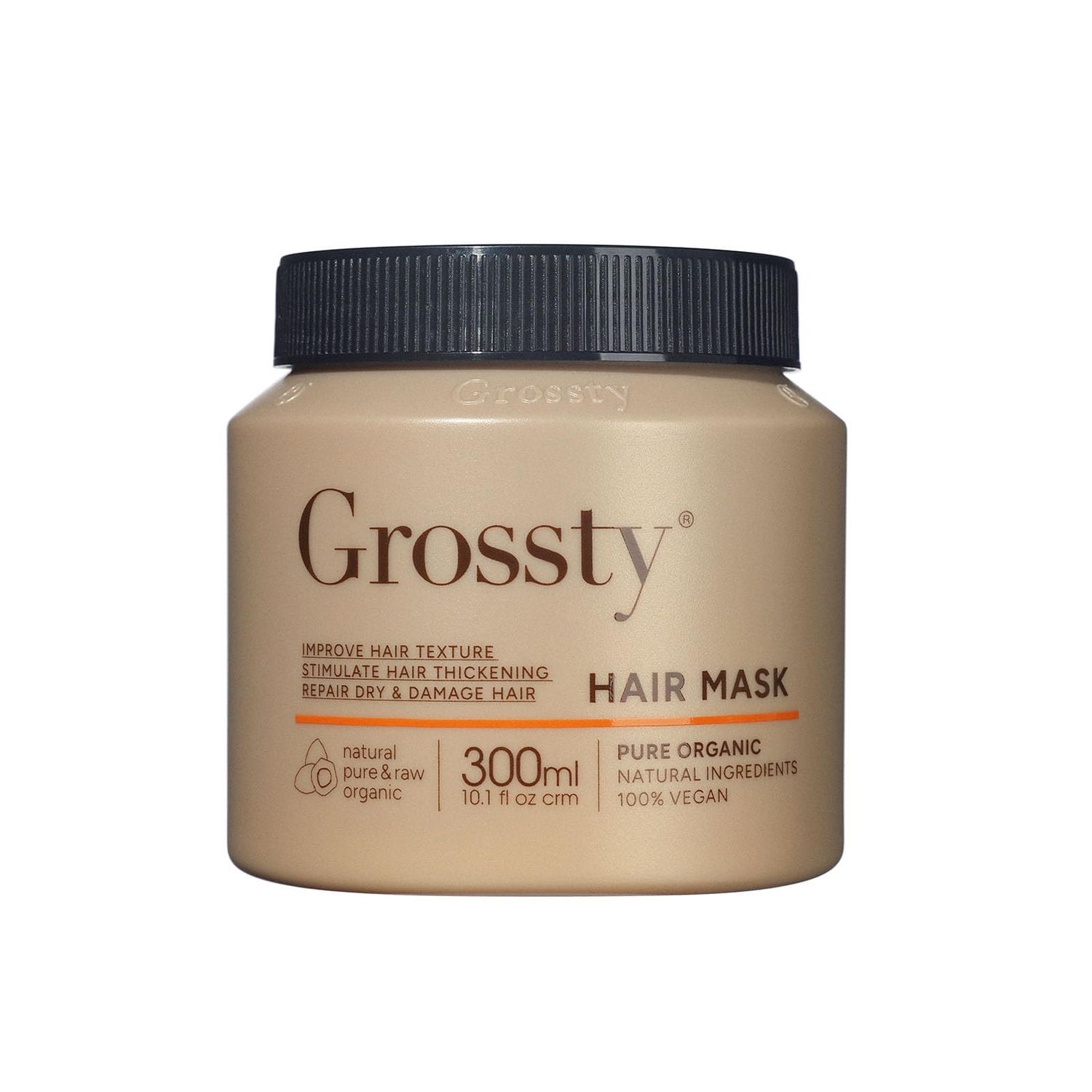 GROSSTY Batana Oil Hair Mask for Dry, Damaged Hair Promotes Healthy Growth Deep Nourishing Repair Stimulate Hair Thickening Restores Moisture Softness 300ml