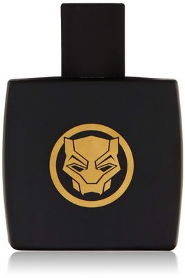 Marvel Black Panther, Fragrance, For Men, Eau De Toilette, EDT, 3.4oz, 100ml, Cologne, Spray, Made in Spain, By Air Val International, Black and Gold, Essence of Wakanda, 3.4Fl Oz