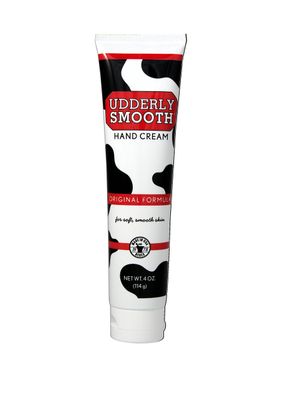 Udderly Smooth Hand Cream, non-greasy skin moisturizer for dry skin, lightly fragranced 4 Ounce tube