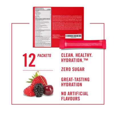 BioSteel Hydration Mix, Sugar-Free with Essential Electrolytes, Mixed Berry, 12 Single Serving Packets