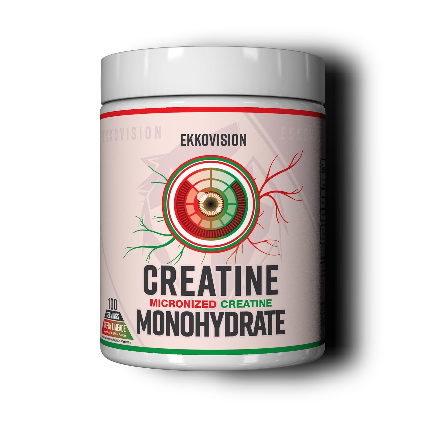 Ekkovision Creatine Monohydrate Powder, Micronized, Cherry Limeade, Pre Workout Post Workout Supplement for Men Women, Energy Support, Easy to Mix in Shakes, Smoothies Beverages, 100 Servings