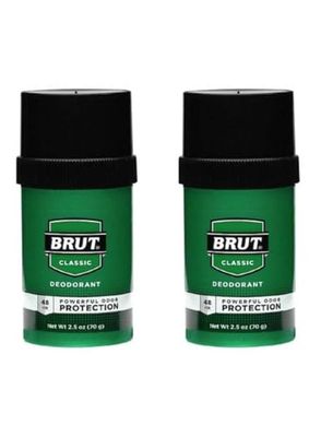 Brut Deodorant 2.25 Ounce Round Solid Classic (66ml) (2 Pack)