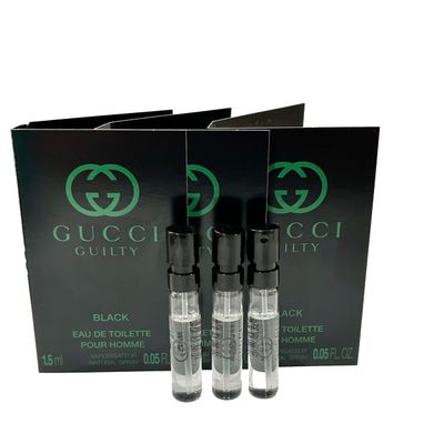 Gucci Guilty Black Sample Perfume Men EDT Spray Pour Homme MINI SMALL Travel Size 1.5 ML 0.05 (3676) - set of 3