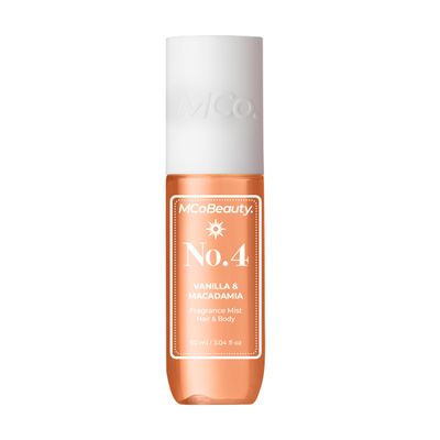 MCoBeauty Fragrance Mist No. 4, Vanilla Macadamia Scent, Lightly Decadent Scent for Day or Night, Like a Freshly Baked Cookie, Vegan, Cruelty Free