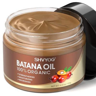 Batana Oil for Hair Growth, 100 Raw Batana Oil for Hair Loss, Natural Organic Batana Oil for Dry, Damaged Hair, Eliminates Split Ends, Enhances Thickness Increases Shine- 4.23 Oz