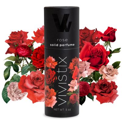 Vivistix Solid Perfume Stick Rose scent Portable, clean, classic, romantic, floral, travel perfume Made in the USA no parabens, phthalates, or preservatives
