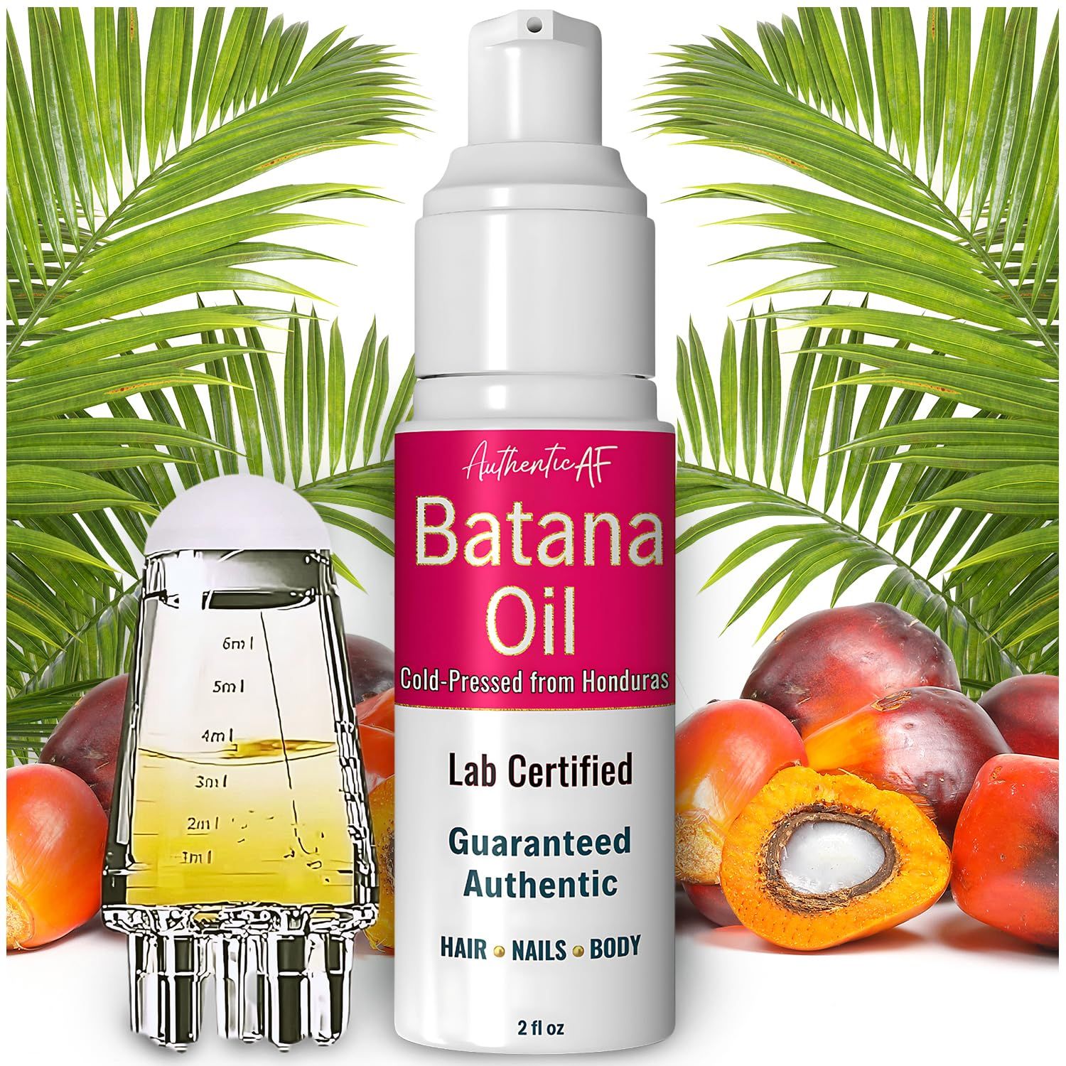 Raw Batana Oil for Hair Growth with Scalp Applicator - 100 Pure Honduran aceite de batana, Cold-Pressed Unrefined - Hair Thickening Oil for Stronger Roots, Less Shedding Fast Regrowth - 2oz