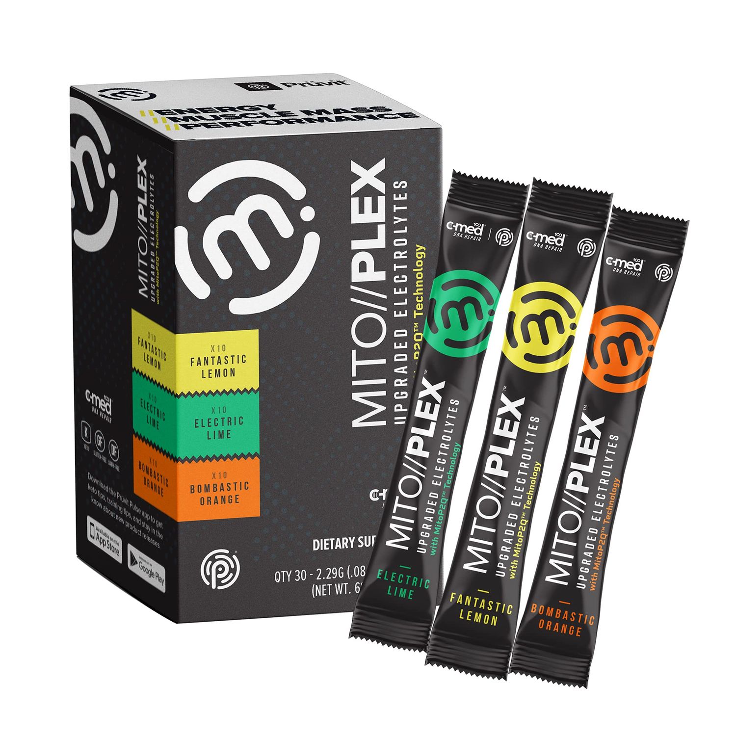 Pruvit MITOPLEX Citrus Pack Upgraded Electrolytes with MitoP2Q Technology - with Pure Therapeutic Ketones for Bones Growth, Energy Boost, and Immune System