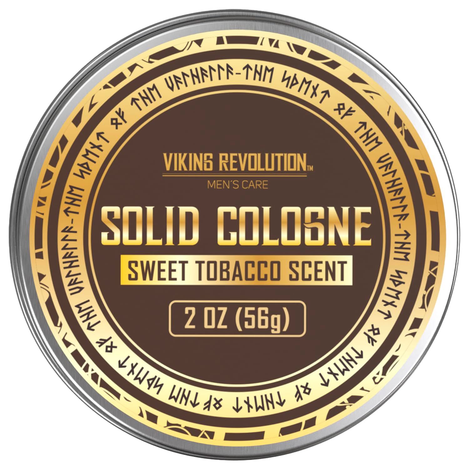 Viking Revolution Sweet Tobacco Solid Cologne for Men - 2 Oz Balm Perfume - Travel Wax (1 Pack)
