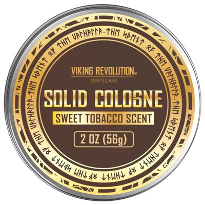 Viking Revolution Sweet Tobacco Solid Cologne for Men - 2 Oz Balm Perfume - Travel Wax (1 Pack)