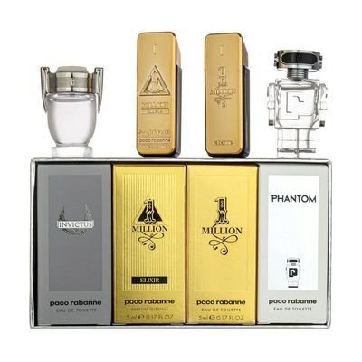 Paco Rabanne Men&#39;s Cologne Gift Set (4 x 5ml) Travel Variety