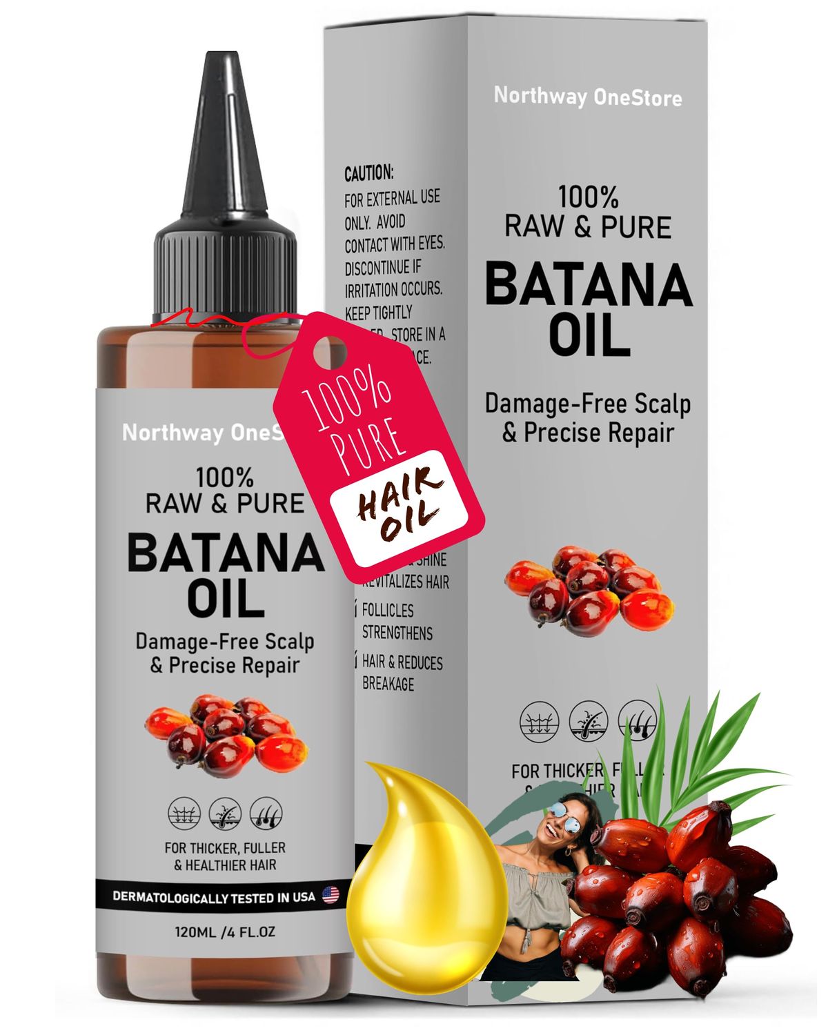 Botana Oil Hair Growth Batana Oil for Hair Growth Dr Sebi Organic,100 percent Pure Botana from Honduras, Raw Bantana Natural, Spoiled Aceite De batana, Bantan (120ml, ChocolateCoffee)