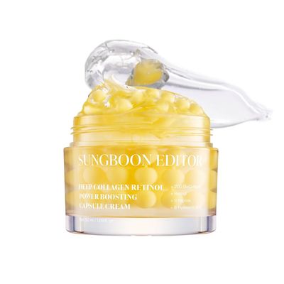 SUNGBOON EDITOR Deep Collagen Retinol Power Boosting Capsule Cream Microneedling, White Spicules, Skin Firming, Hydration for Dry Skin, Wrinkles, Face Moisturizer, Retinol Cream for Face, 1.69 fl.oz