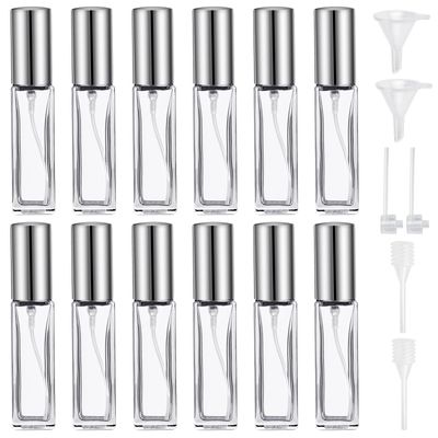 Worldity 9 ML Empty Perfume Bottles, 12 Pcs Mini Glass Refillable Perfume Atomizer, Leak-proof Fragrance Bottles with Fine Mist Sprayer, Portable Perfume Bottle, Perfume Atomizer for Men and Women