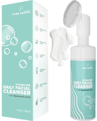 Pure Aroma Hydrating Daily Facial Cleanser Foaming Face Wash Makeup Remover With Hyaluronic Acid, Glycerin For All Type Of Skin Fragrance-Free, Paraben-Free, Sulfate-Free